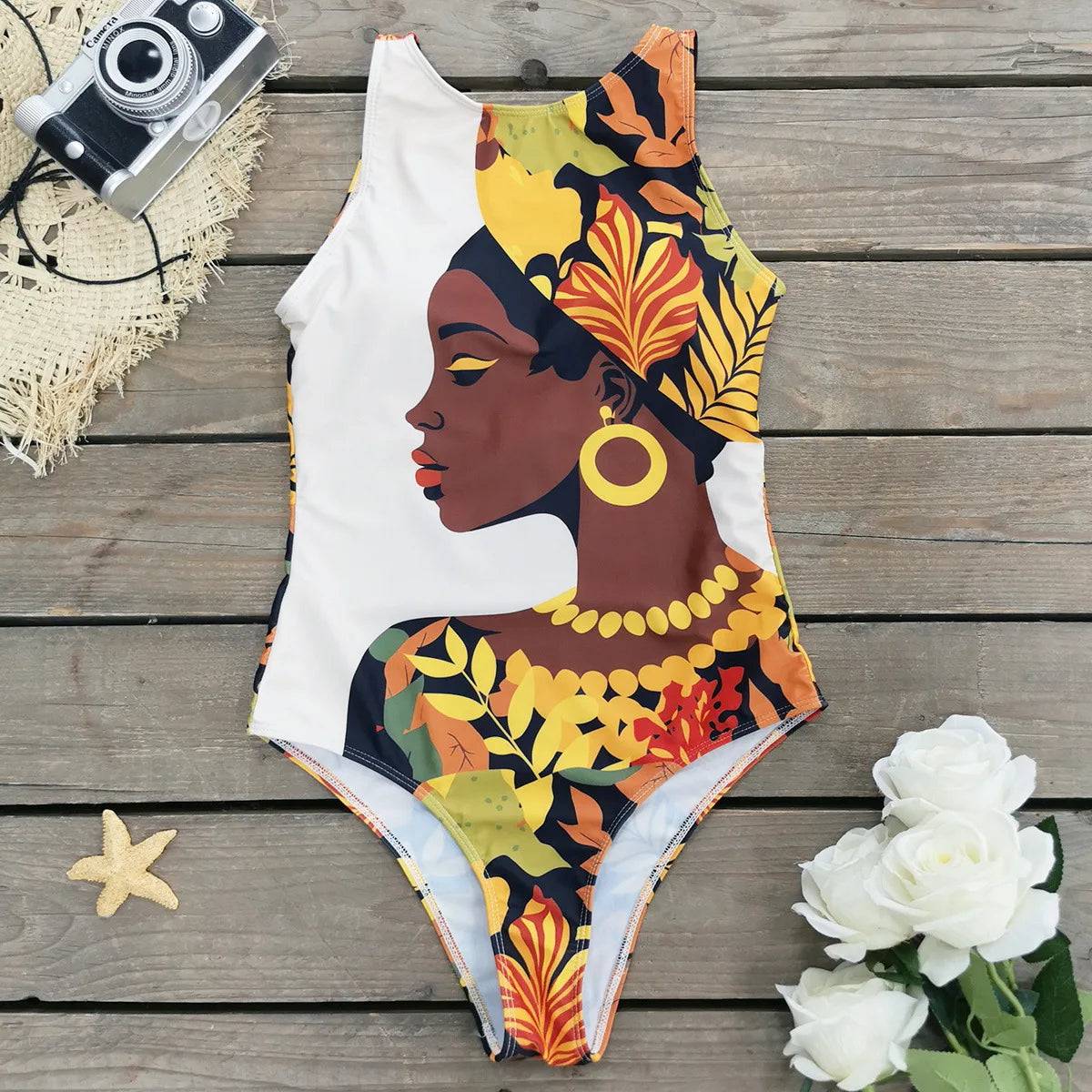 
                  
                    2024 New Printed One-piece Swimsuit Classic Printed Lace Up Swimsuit Women's Push Up Flower One-piece Suit Beach Wear For Female
                  
                