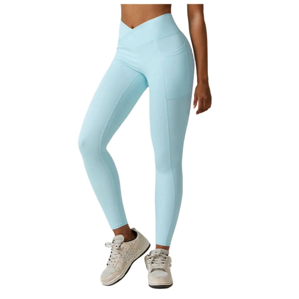 Women High Waist Sport Leggings Slim Fit Pocket Sweatpants Outdoor Running Push Up Fitness Pants Gym Yoga Pants