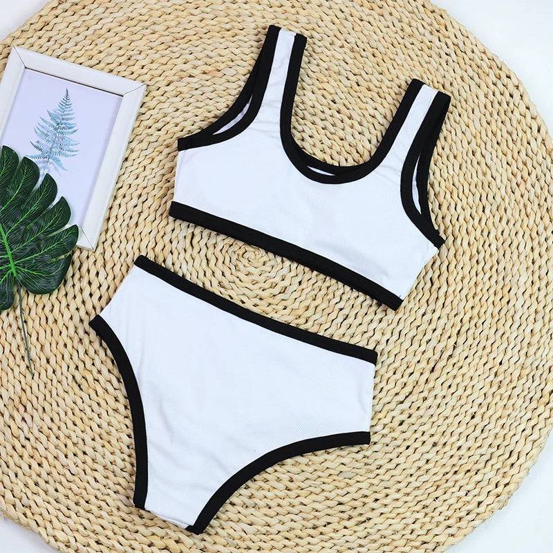 
                  
                    Woman Swimwear 2024 High Waist Bikinis Shorts Swimsuit Women Ribbed Two-piece Bathing Suits Summer Bikinis Set Swim Suits Green
                  
                