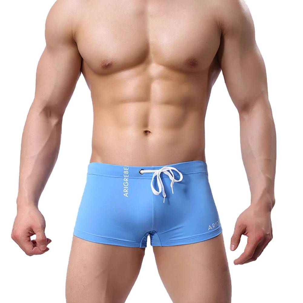 
                  
                    Men Swim Brief, Sexy Square Leg Athletic Swimming Trunks Breathable Board Surfing Shorts mens designer swim shorts luxury
                  
                