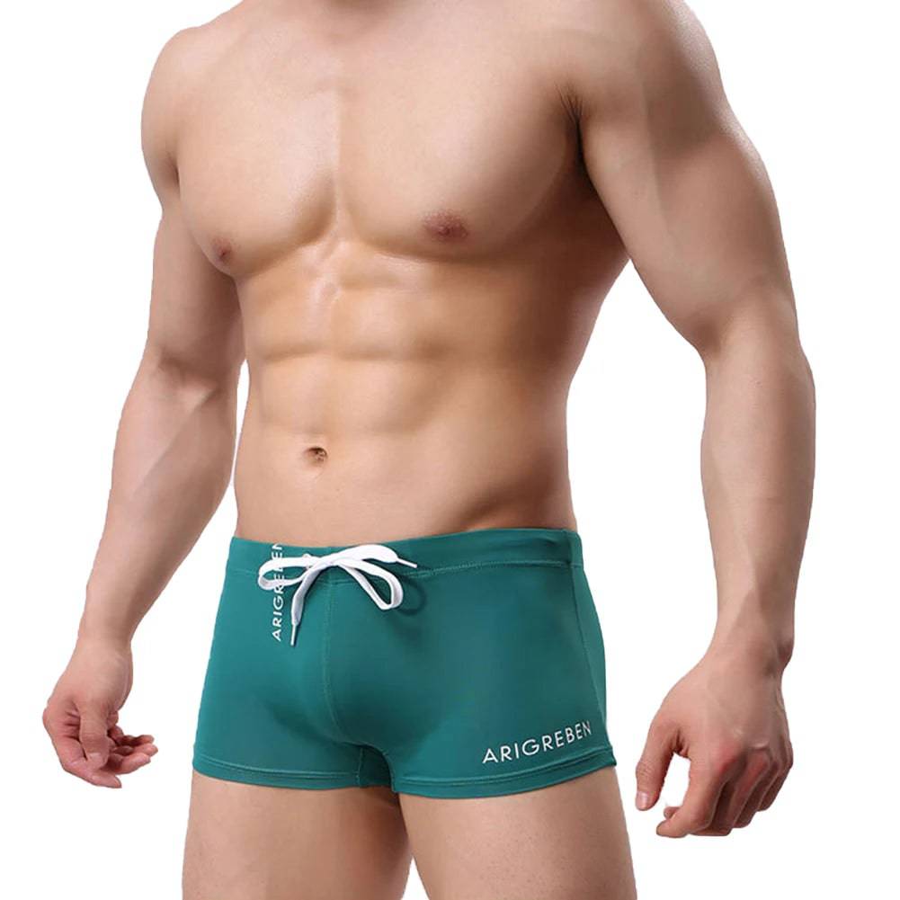 
                  
                    Men Swim Brief, Sexy Square Leg Athletic Swimming Trunks Breathable Board Surfing Shorts mens designer swim shorts luxury
                  
                