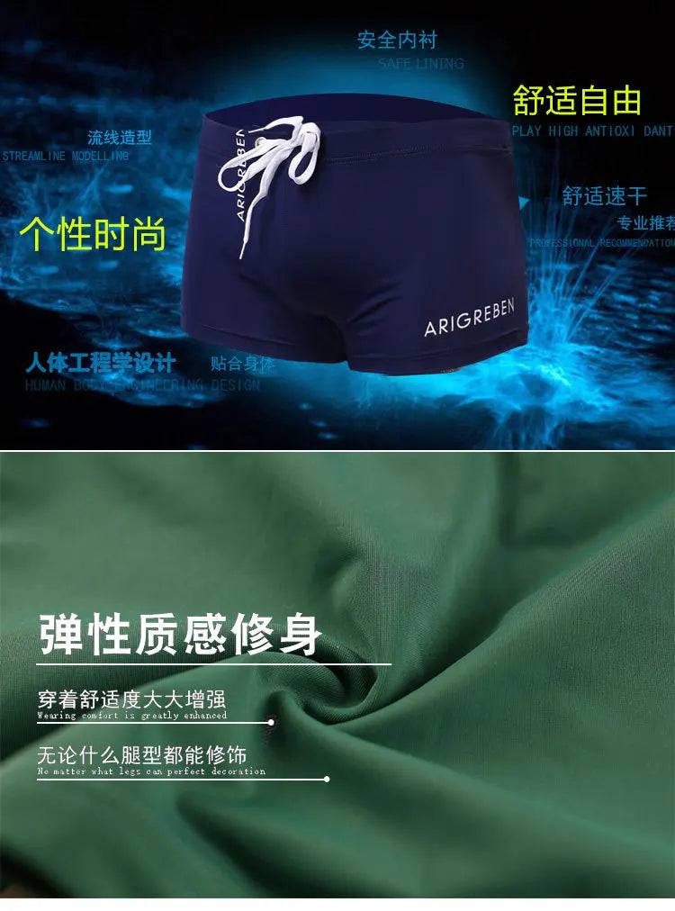 
                  
                    Men Swim Brief, Sexy Square Leg Athletic Swimming Trunks Breathable Board Surfing Shorts mens designer swim shorts luxury
                  
                