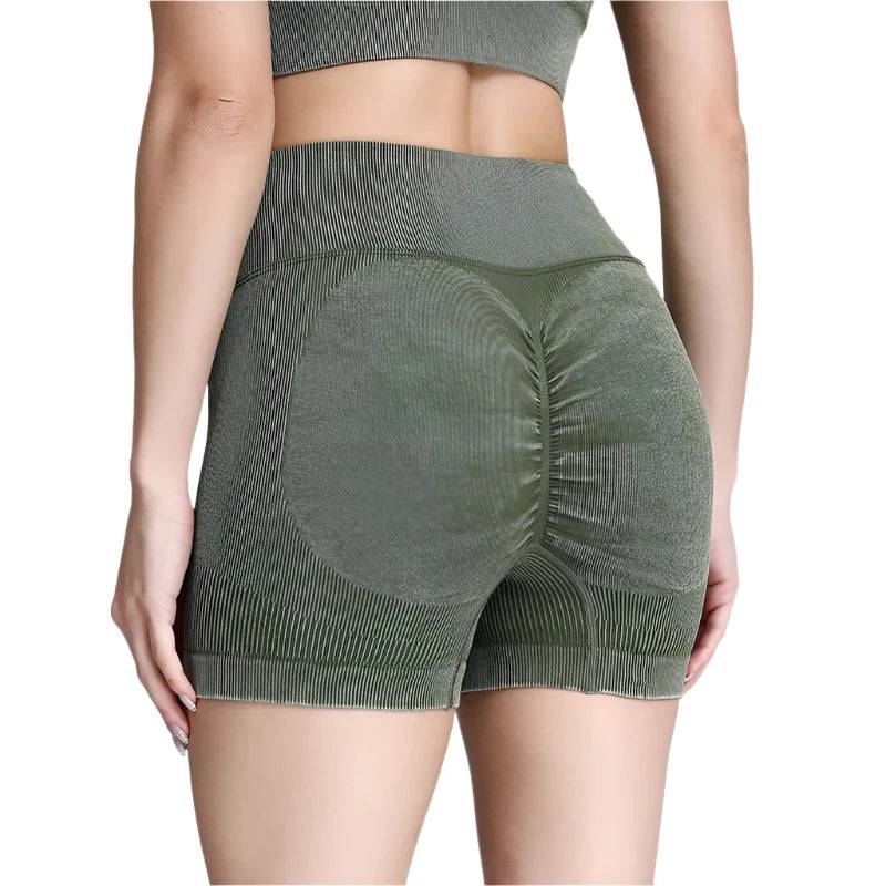 Ribbed Shorts For Women Seamless High Waist Booty Gym Shorts Women's Cycling Shorts Fitness Running Tights