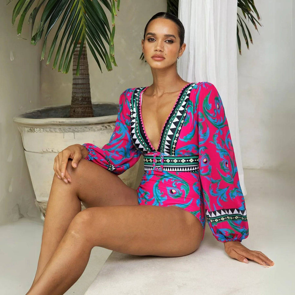 
                  
                    2024 Long-sleeved Lemon Print One Piece Swimsuit and Sarong Surfing Clearance Wholesale Flaxmaker Swimsuit
                  
                