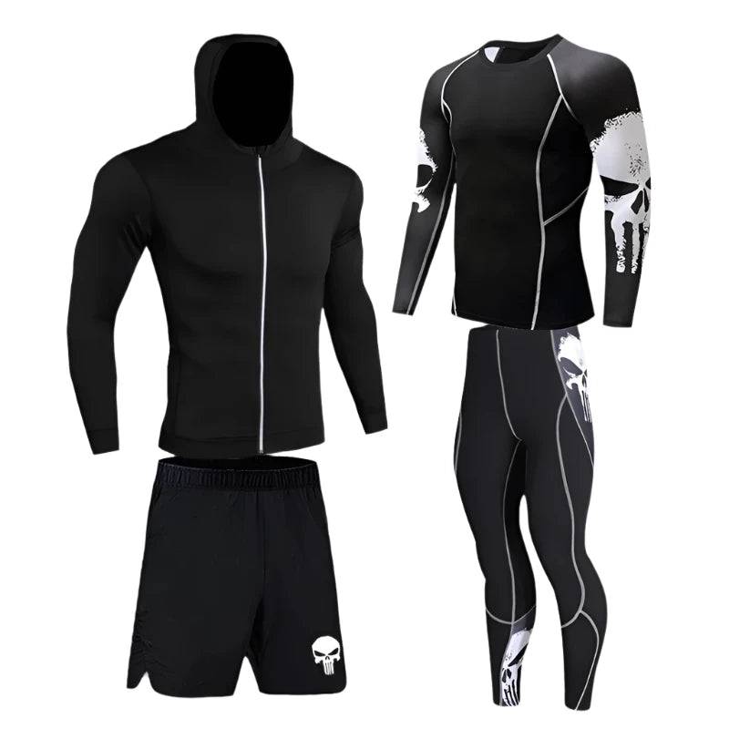 Men's Compression Sportswear Suits Gym Tights Training Clothes Workout Jogging Sports Set Running Rashguard Tracksuit For Men