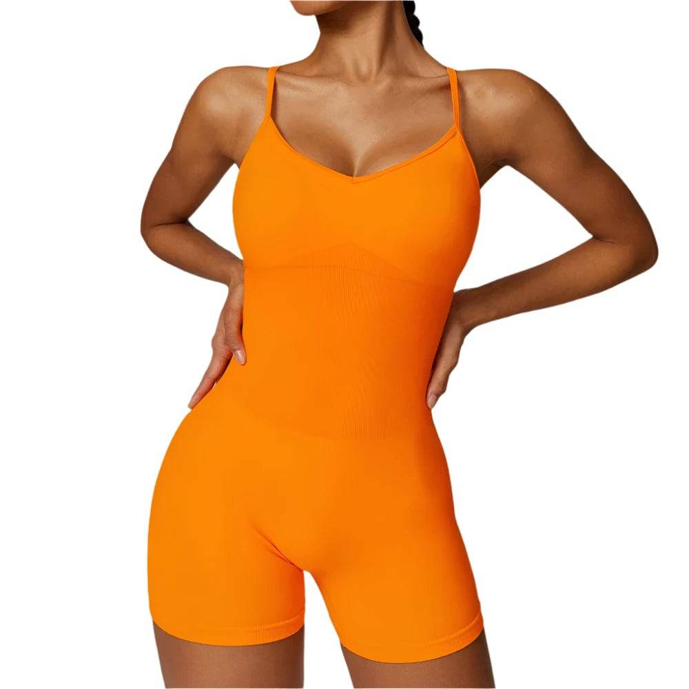 Yoga Backless Cami Sports Unitard Romper One Piece Sports Suit Fitness Jumpsuit Women