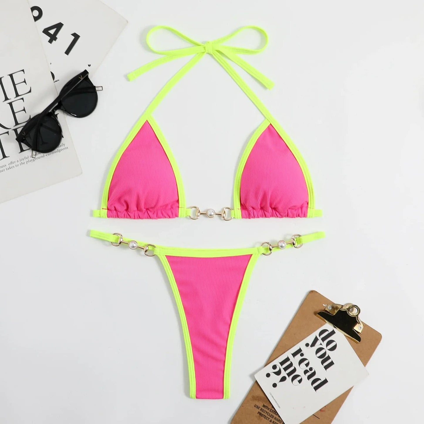 
                  
                    Sexy TwoPieces Bikini Set Women Random Print Bikini Set Push-Up Swimsuit Sandbeach Swimwear Bathing Suit
                  
                