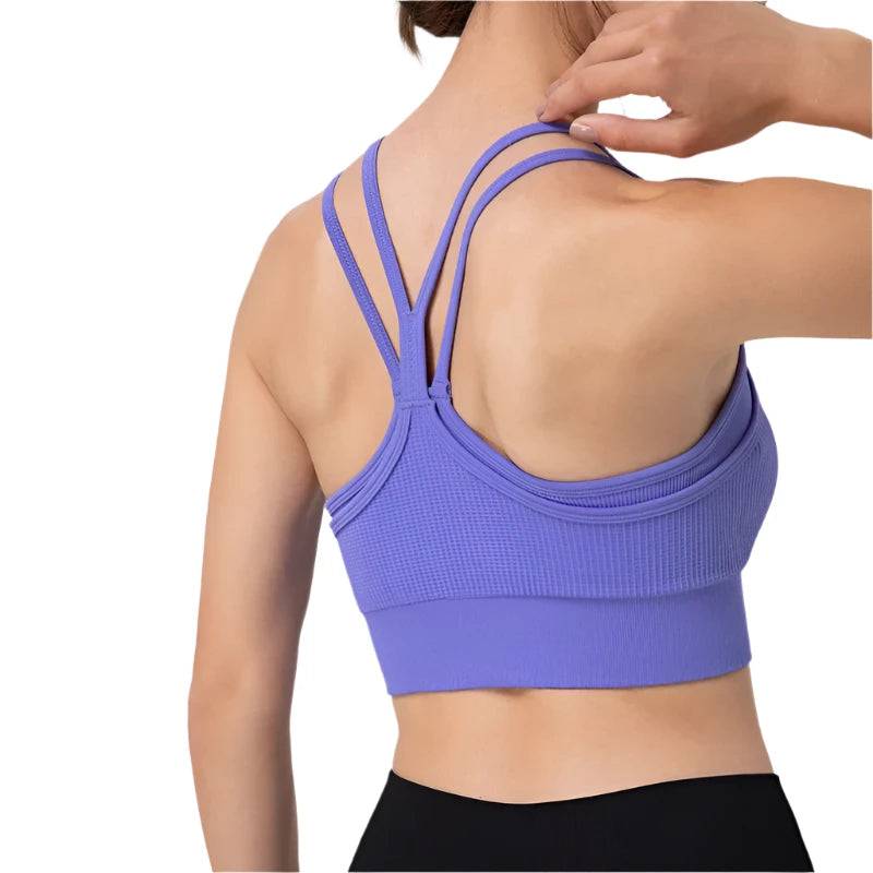 Sports Top Woman Gym Double Sided Design Seamless Yoga Crop Top Workout Push Up Sport Bras