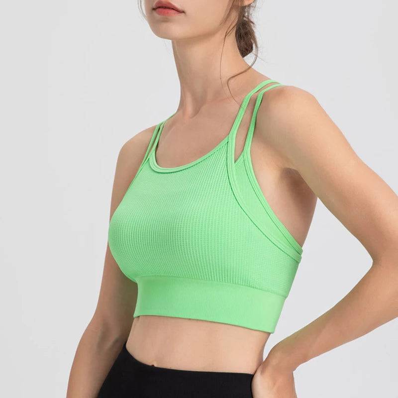 
                  
                    Sports Top Woman Gym Double Sided Design Seamless Yoga Crop Top Workout Push Up Sport Bras
                  
                