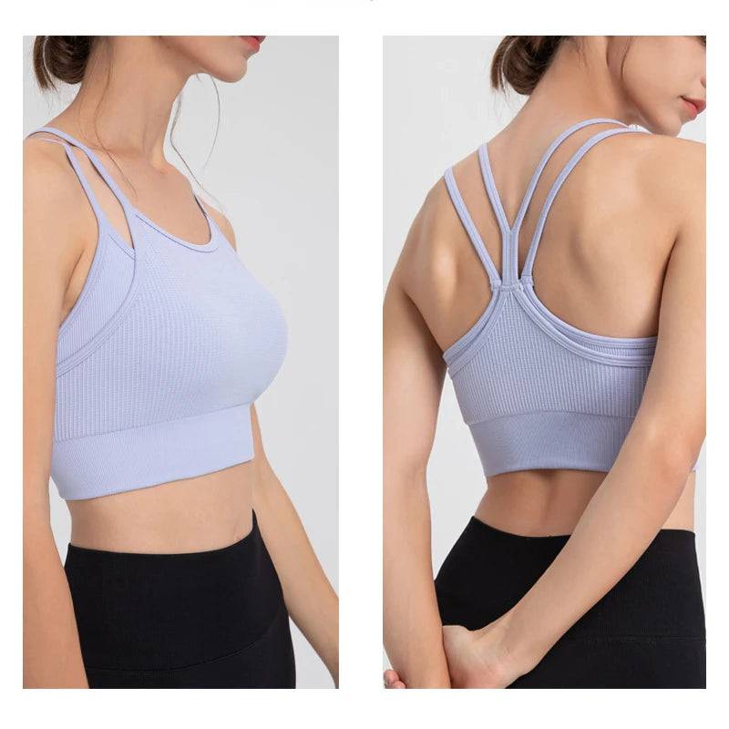 
                  
                    Sports Top Woman Gym Double Sided Design Seamless Yoga Crop Top Workout Push Up Sport Bras
                  
                