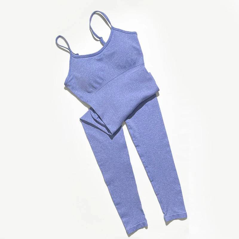 
                  
                    Seamless Yoga Jumpsuit Women Spaghetti Strap Leisure Workout Gym Leggings Padded Bra One-piece Bodysuits
                  
                