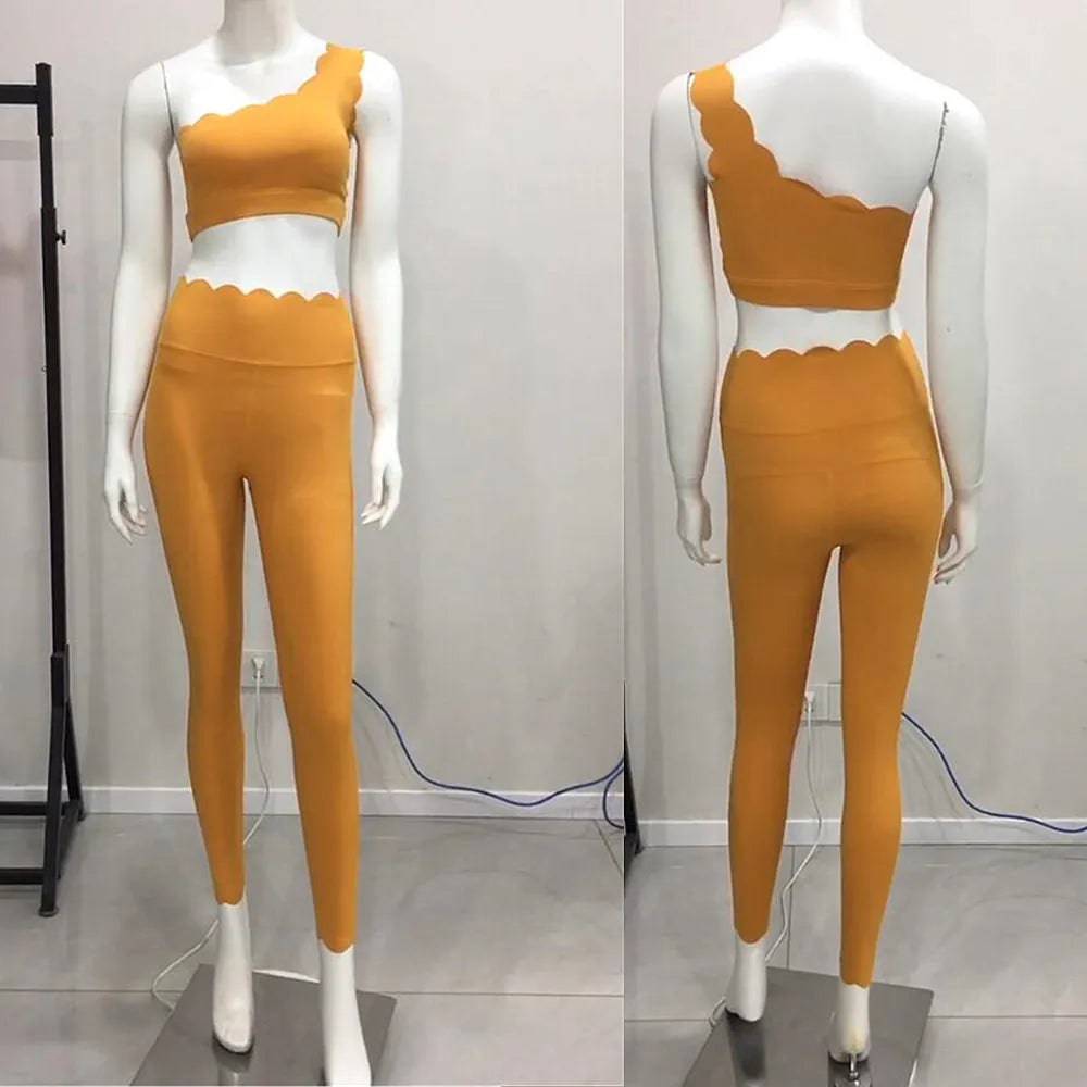 
                  
                    1/2Pcs Laser One Shoulder Sport Bra Yoga Set Gym Sports Women Legging Fitness Workout Pant Gym Active Wear Suits
                  
                