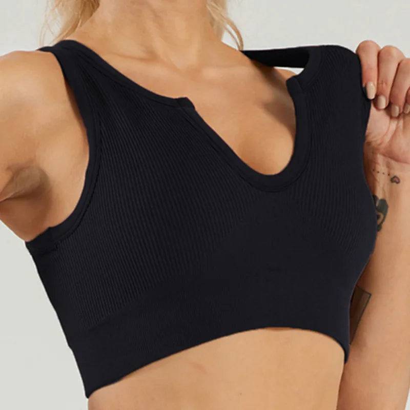 
                  
                    Seamless Sports Bra Woman Fitness Yoga Running Vest Push Up Crop Top Padded Underwear Female Cropped Shockproof  Tank Tops
                  
                