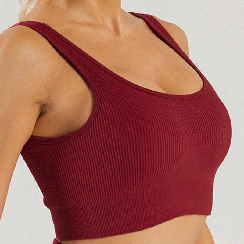 
                  
                    Seamless Sports Bra Woman Fitness Yoga Running Vest Push Up Crop Top Padded Underwear Female Cropped Shockproof  Tank Tops
                  
                