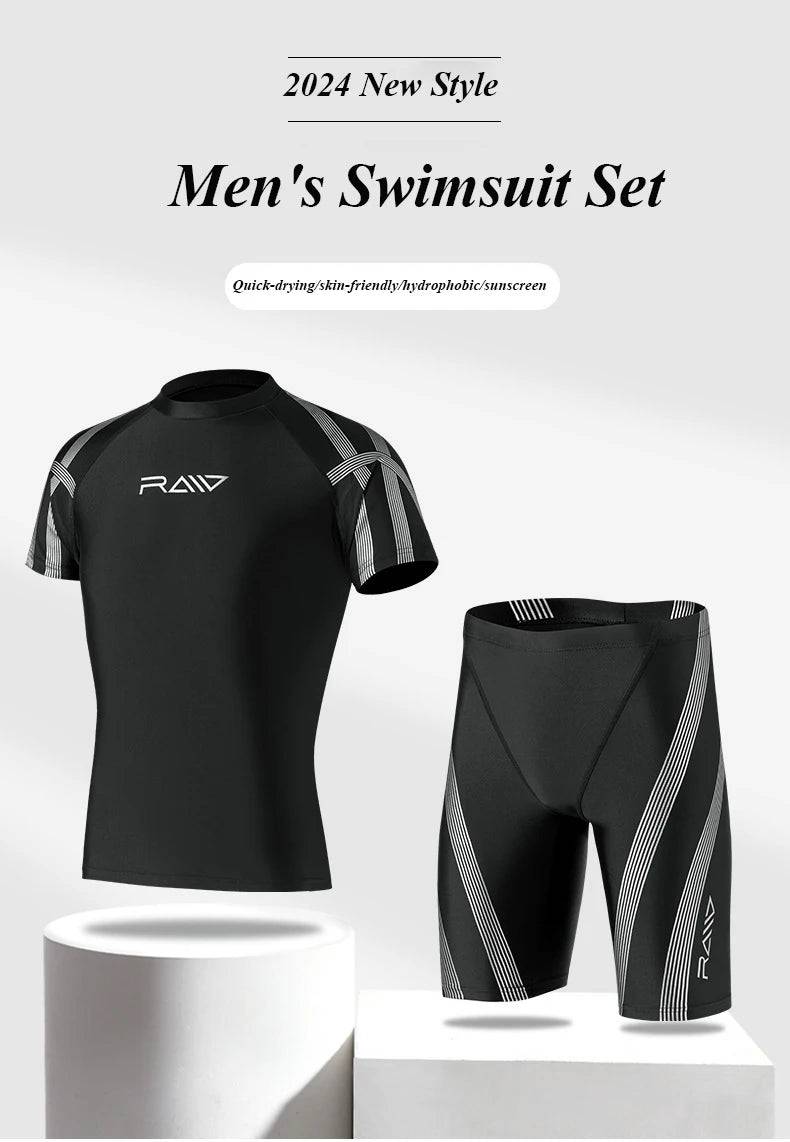 
                  
                    Quick Dry Swimsuit Set Men Professional Swim Equipment with Goggles Ear-plug Cap Case Trunks Adults Tankini Swimsuit Kit
                  
                