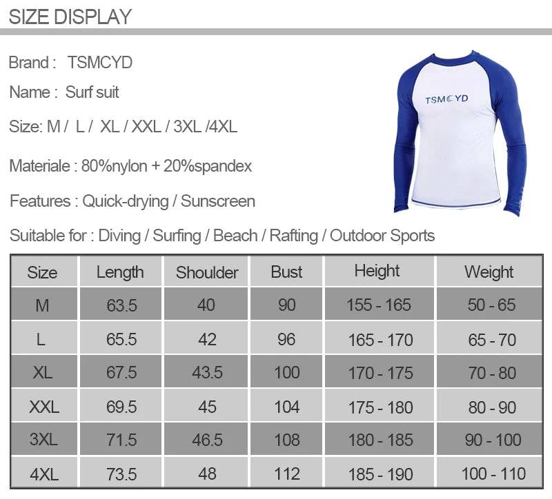 
                  
                    M-5XL UV Protection  Rashguard Men Long Sleeve Swimsuit Rash Guard Jiu Jitsu Quick Dry Surf Driving T Shirt For Swimming
                  
                