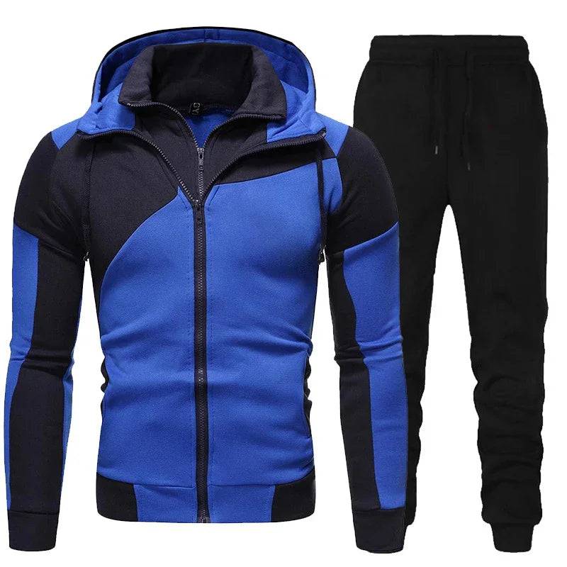 
                  
                    Men Tracksuit Double Zipper Two Pieces Set Mens Sportswear Male Jacket Hoodie and Pants Sweatsuit Hoodies+Pants
                  
                