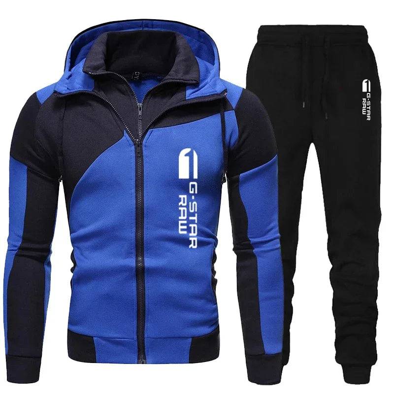 
                  
                    Men Tracksuit Double Zipper Two Pieces Set Mens Sportswear Male Jacket Hoodie and Pants Sweatsuit Hoodies+Pants
                  
                