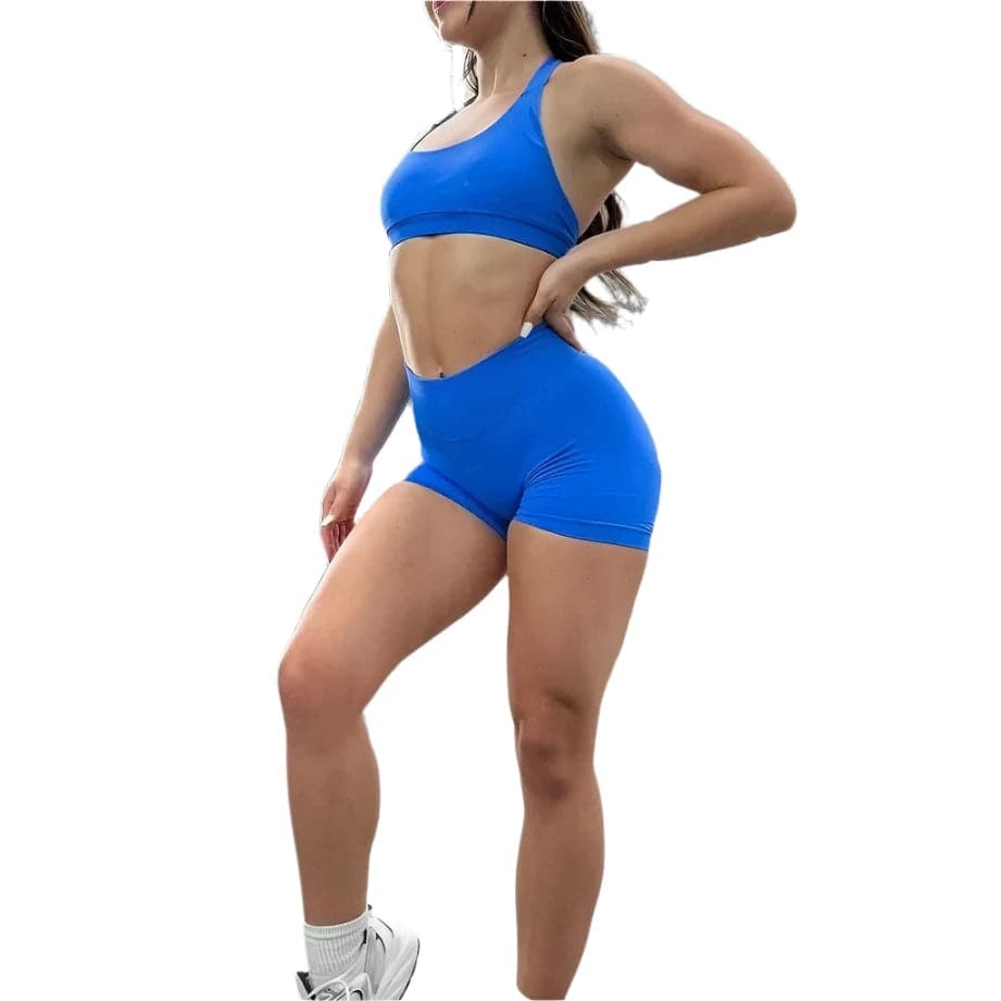 
                  
                    2pcs Impact Shorts Set Seamless Yoga Set Workout Scrunch Shorts Sets Halter Sports Bra Scrunch Shorts Gym Suit Fitness Clothes
                  
                