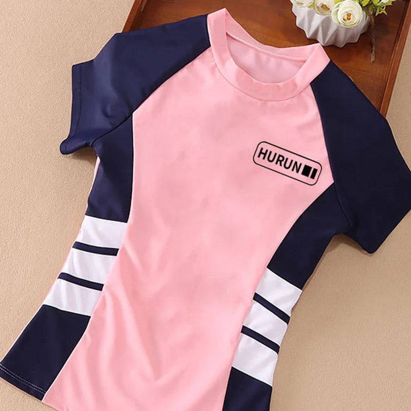 
                  
                    Children's Swimsuit Cute Summer Kids Girl Split Swimsuit Short Sleeve Sunscreen Swimsuits Summer Professional Swimming Suit
                  
                