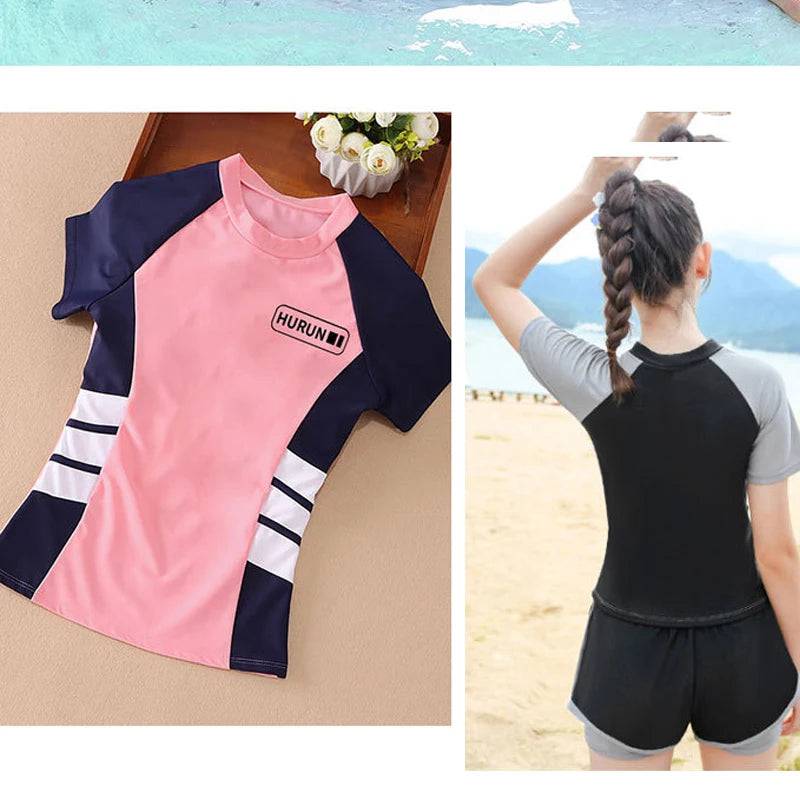 
                  
                    Children's Swimsuit Cute Summer Kids Girl Split Swimsuit Short Sleeve Sunscreen Swimsuits Summer Professional Swimming Suit
                  
                