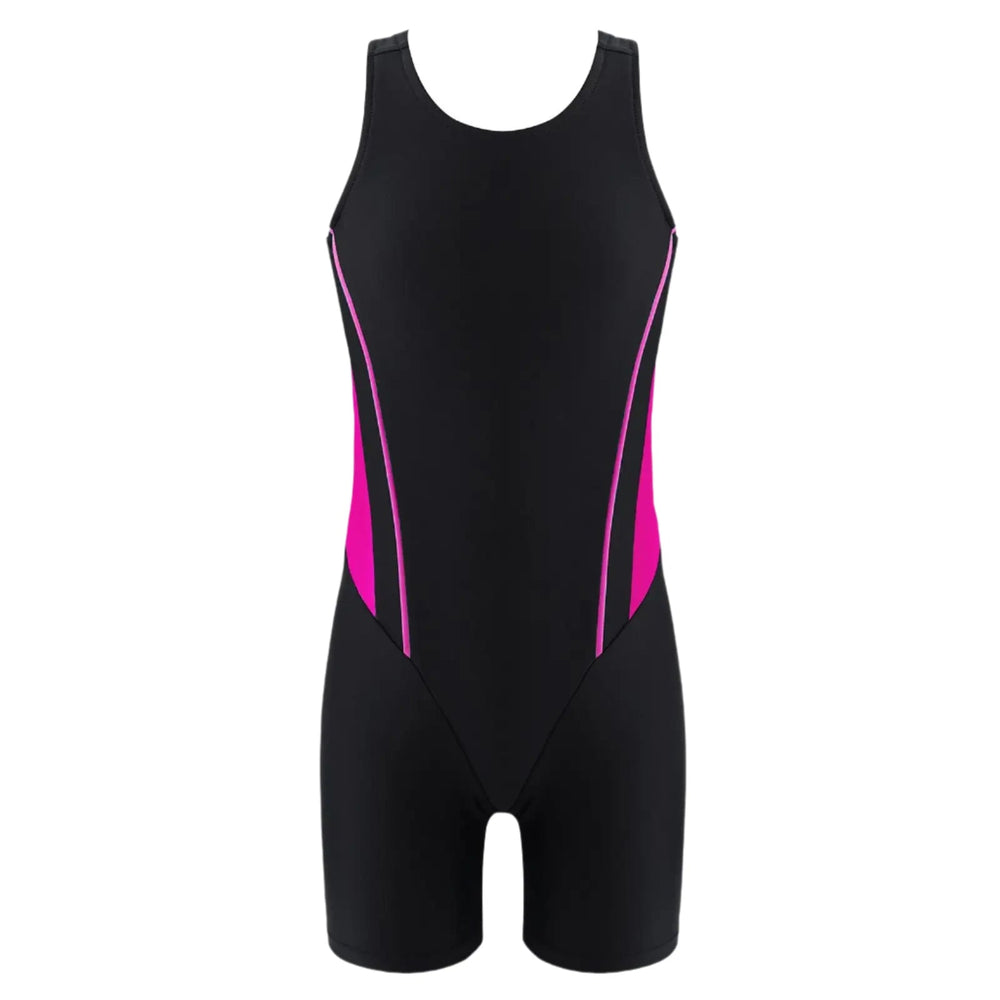 Kids Girls Legsuit Swimsuit Sleeveless One Piece Swimwear Sports Rashguard Shorty Wetsuit Surfing Swimming Jumpsuit Bodysuit