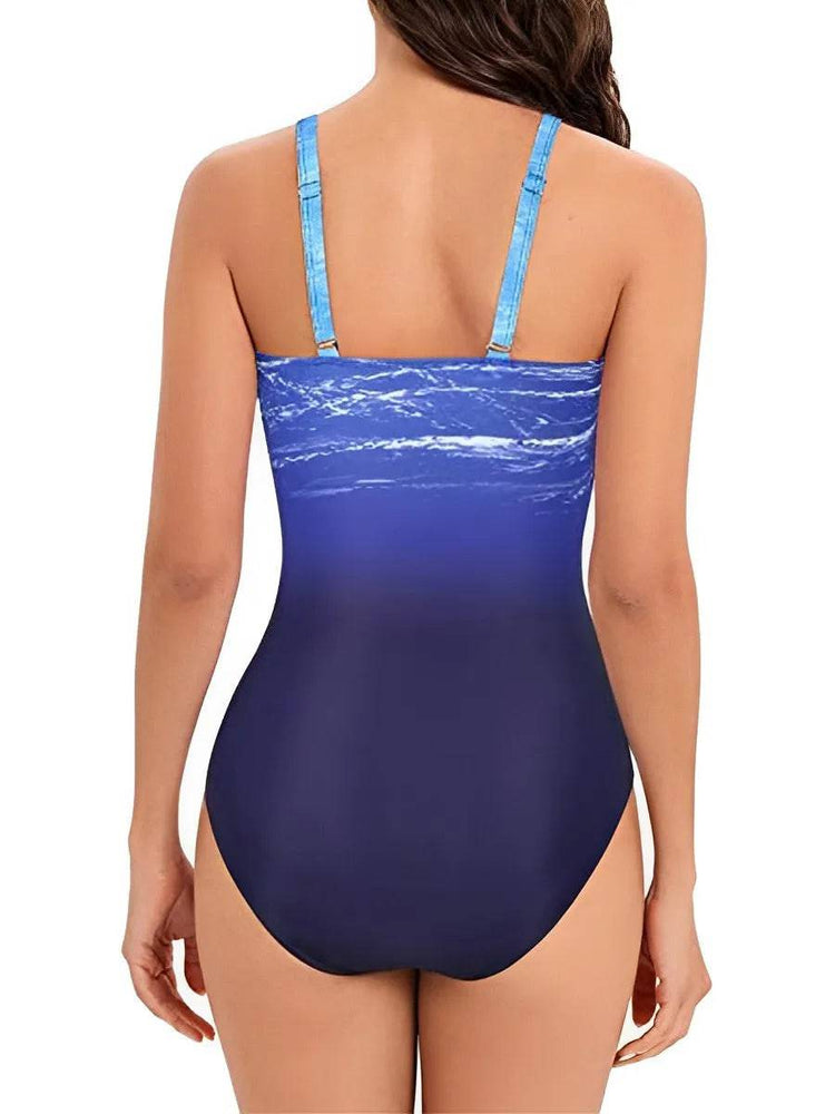 
                  
                    2023 Cross Front Swimsuit Women One Piece Padded Swimwear Female Printed Bathers Bathing Swimming Swim Suit Beachwear
                  
                