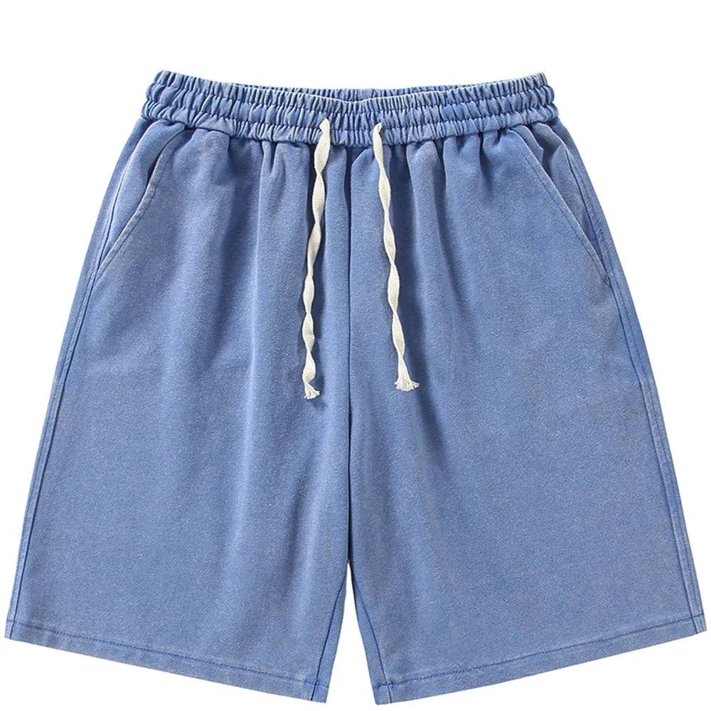 
                  
                    320G Heavy Cotton Summer Men's Shorts High Street Washed Short Pants Drawstring Baggy Sweatshorts Korean Fashion Casual Shorts
                  
                