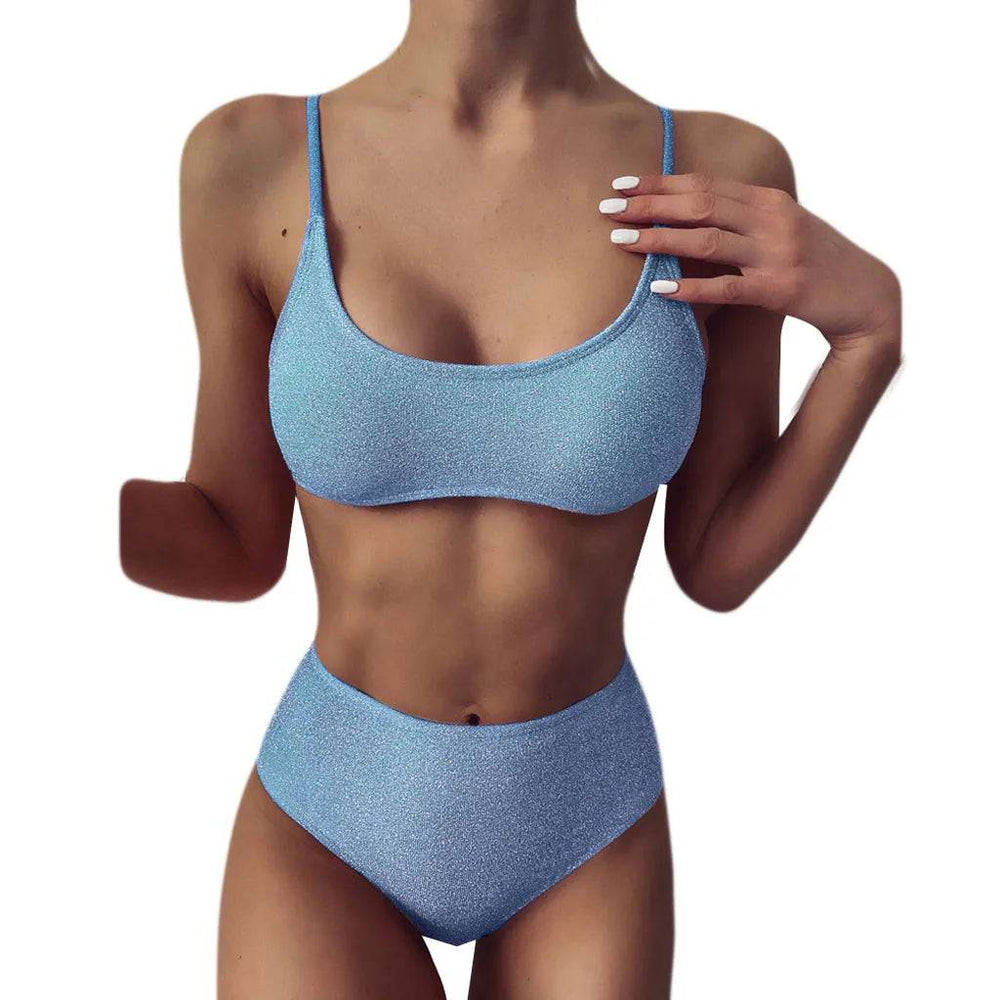 
                  
                    Solid Color Padded Bra Bikini Sets Swimsuit Women Push Up Y2k Tankini Swimwear Set New Beach Mujer High Waist Biquini Suit
                  
                