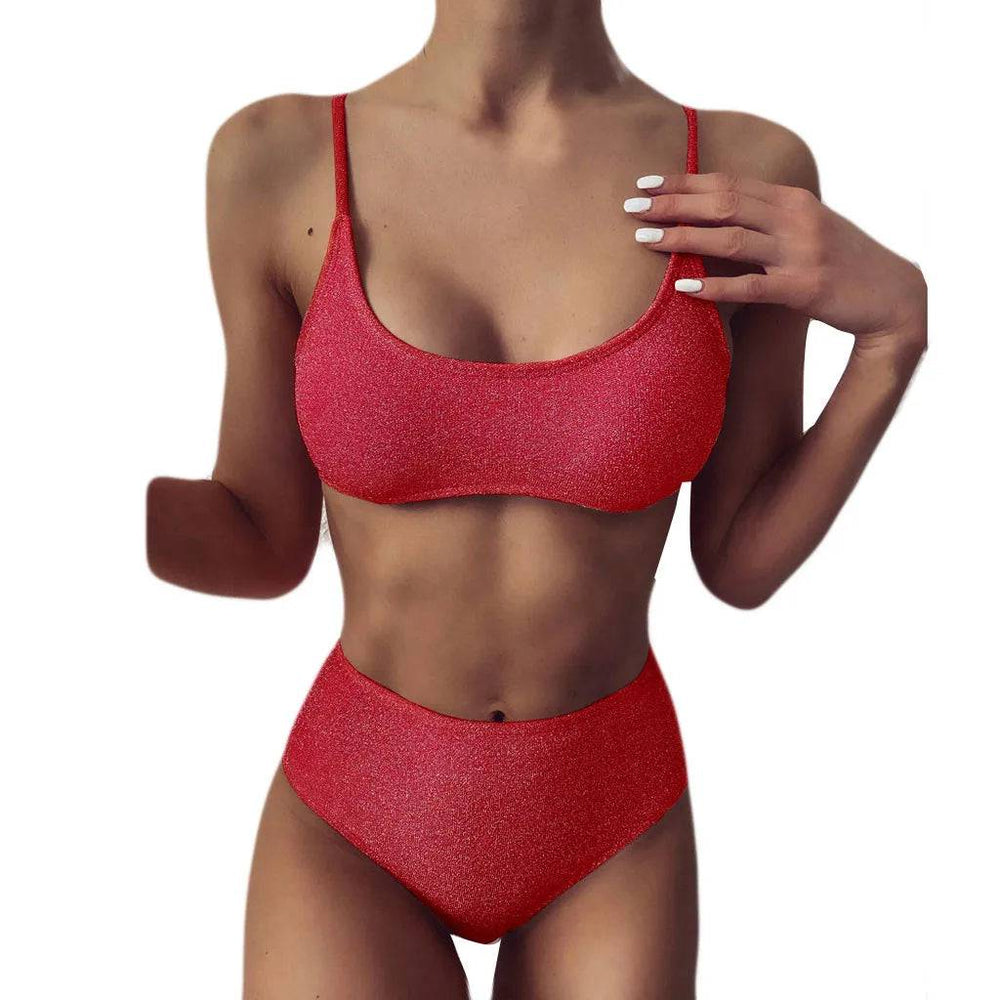 
                  
                    Solid Color Padded Bra Bikini Sets Swimsuit Women Push Up Y2k Tankini Swimwear Set New Beach Mujer High Waist Biquini Suit
                  
                