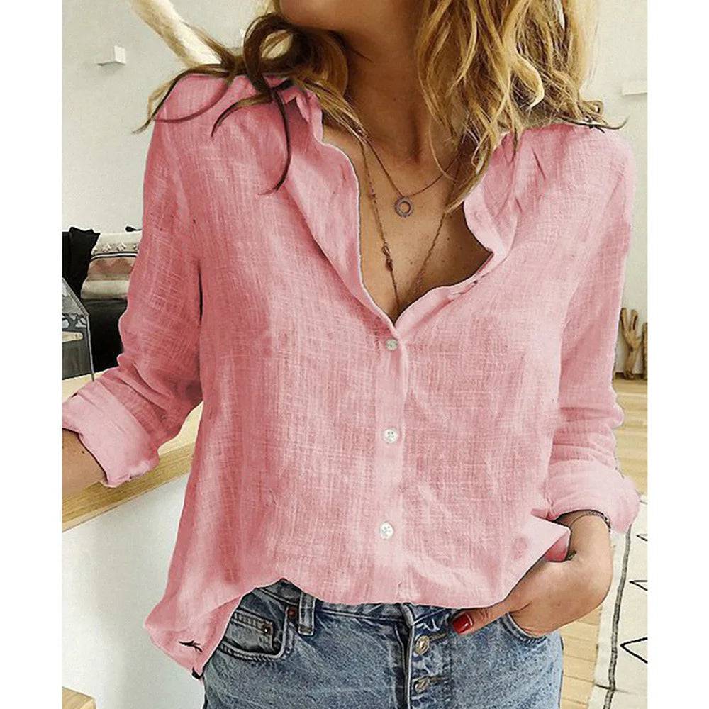 
                  
                    Leisure Shirts Spring Autumn Button Lapel Cardigan Top Lady Loose Long Sleeve Oversized Shirt Womens Blouses Casual Tunic Blusas
                  
                