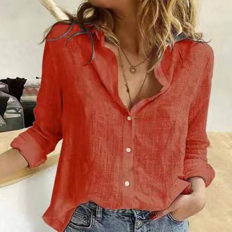 
                  
                    Leisure Shirts Spring Autumn Button Lapel Cardigan Top Lady Loose Long Sleeve Oversized Shirt Womens Blouses Casual Tunic Blusas
                  
                