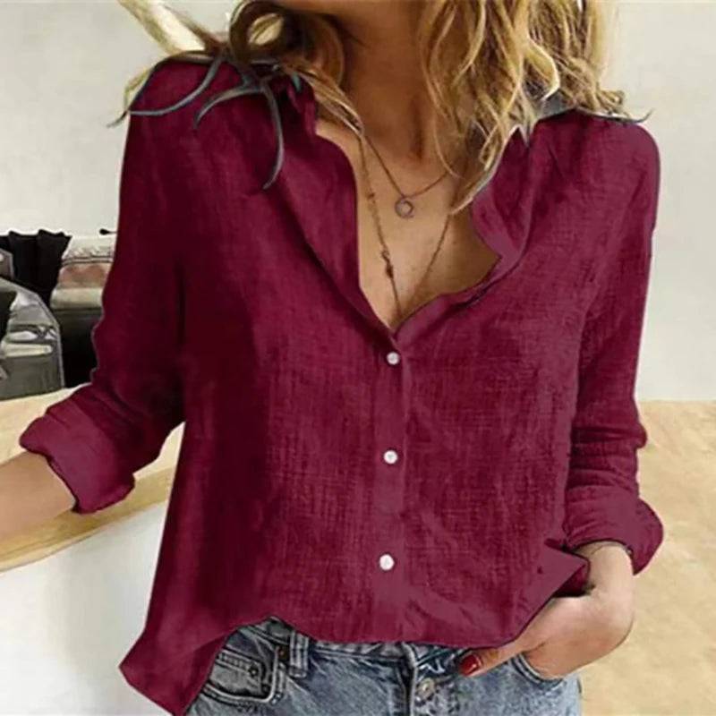 
                  
                    Leisure Shirts Spring Autumn Button Lapel Cardigan Top Lady Loose Long Sleeve Oversized Shirt Womens Blouses Casual Tunic Blusas
                  
                