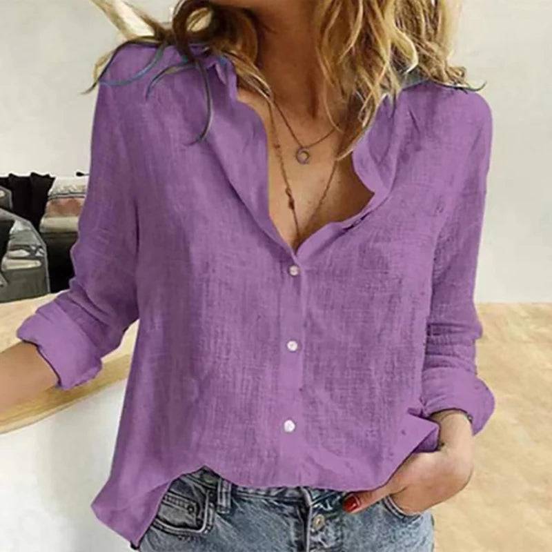 
                  
                    Leisure Shirts Spring Autumn Button Lapel Cardigan Top Lady Loose Long Sleeve Oversized Shirt Womens Blouses Casual Tunic Blusas
                  
                