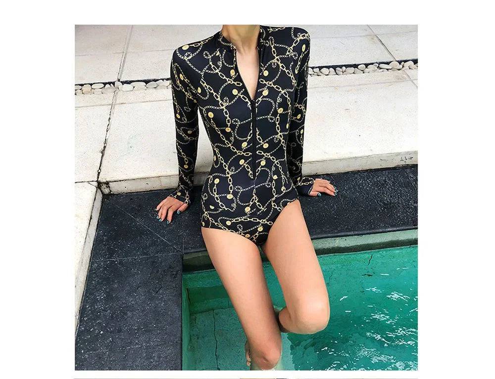 
                  
                    Summer Design Quick Dry Beach Female Bikini Stretch Surf Strap Swimsuit Long Sleeve Zipper Wetsuit
                  
                