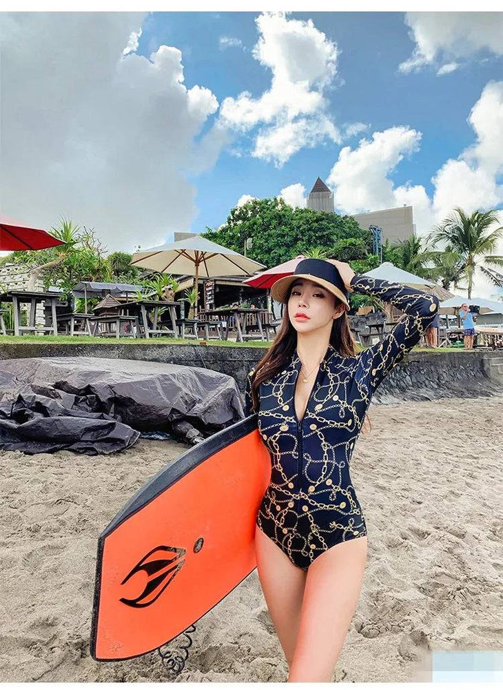 
                  
                    Summer Design Quick Dry Beach Female Bikini Stretch Surf Strap Swimsuit Long Sleeve Zipper Wetsuit
                  
                