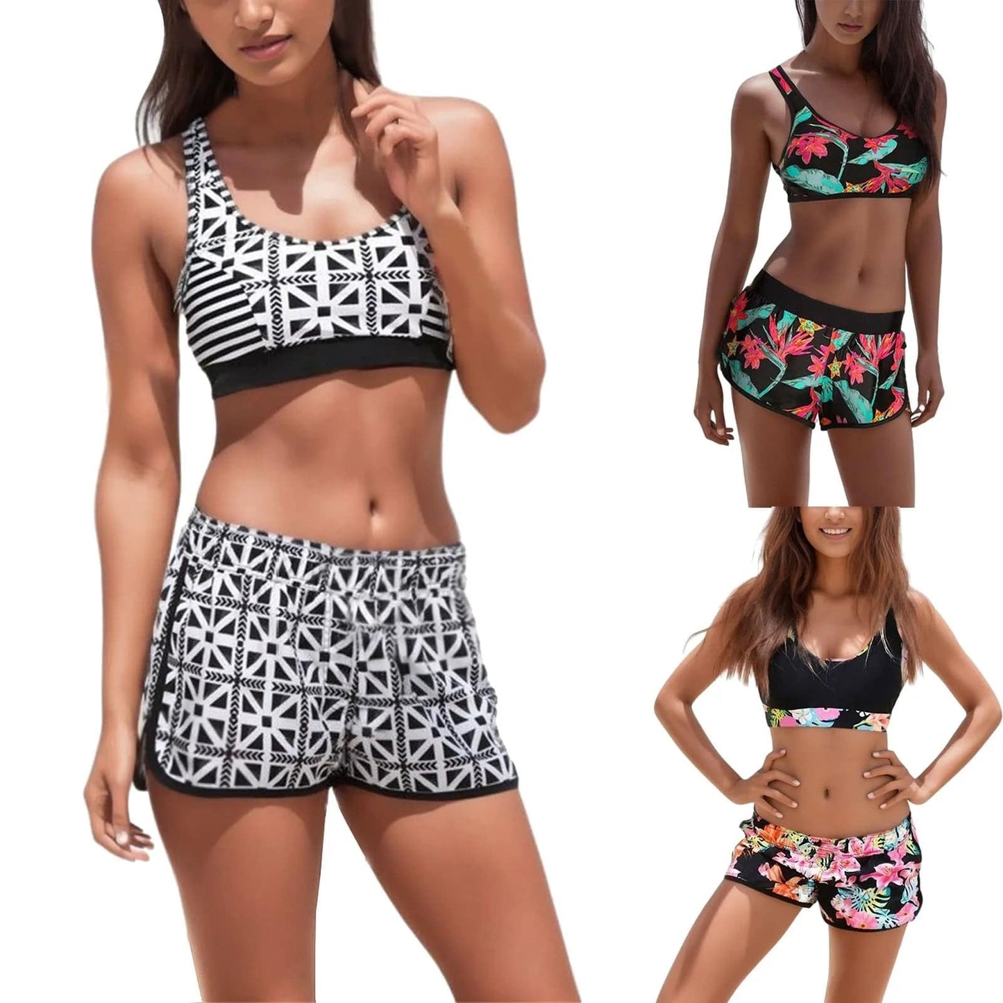 
                  
                    Bohemian Fashion Floral Print Monokini Bikini Sets Swimwear Two Piece Separates Swimsuit Women'S Luxury Tankinis Bathing Suit
                  
                