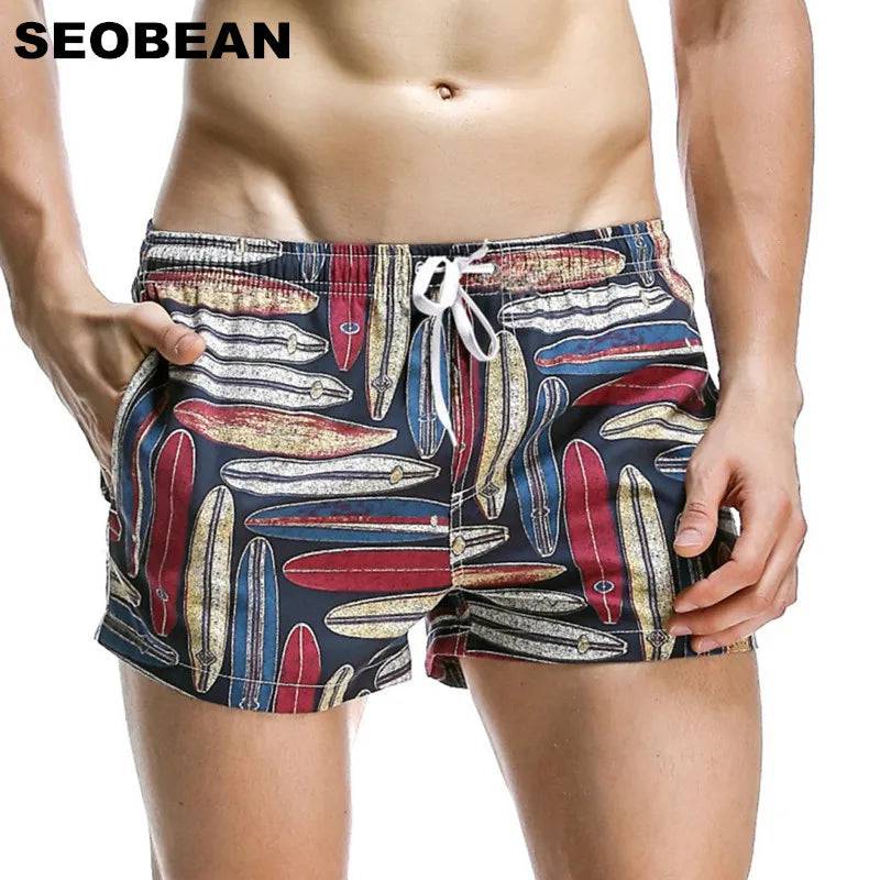 
                  
                    SEOBEAN Summer Hot Short Men Board Shorts Coconut Leaf Pattern Sea Beach Style Men's Shorts Men Quick Dry Shorts Trunks
                  
                