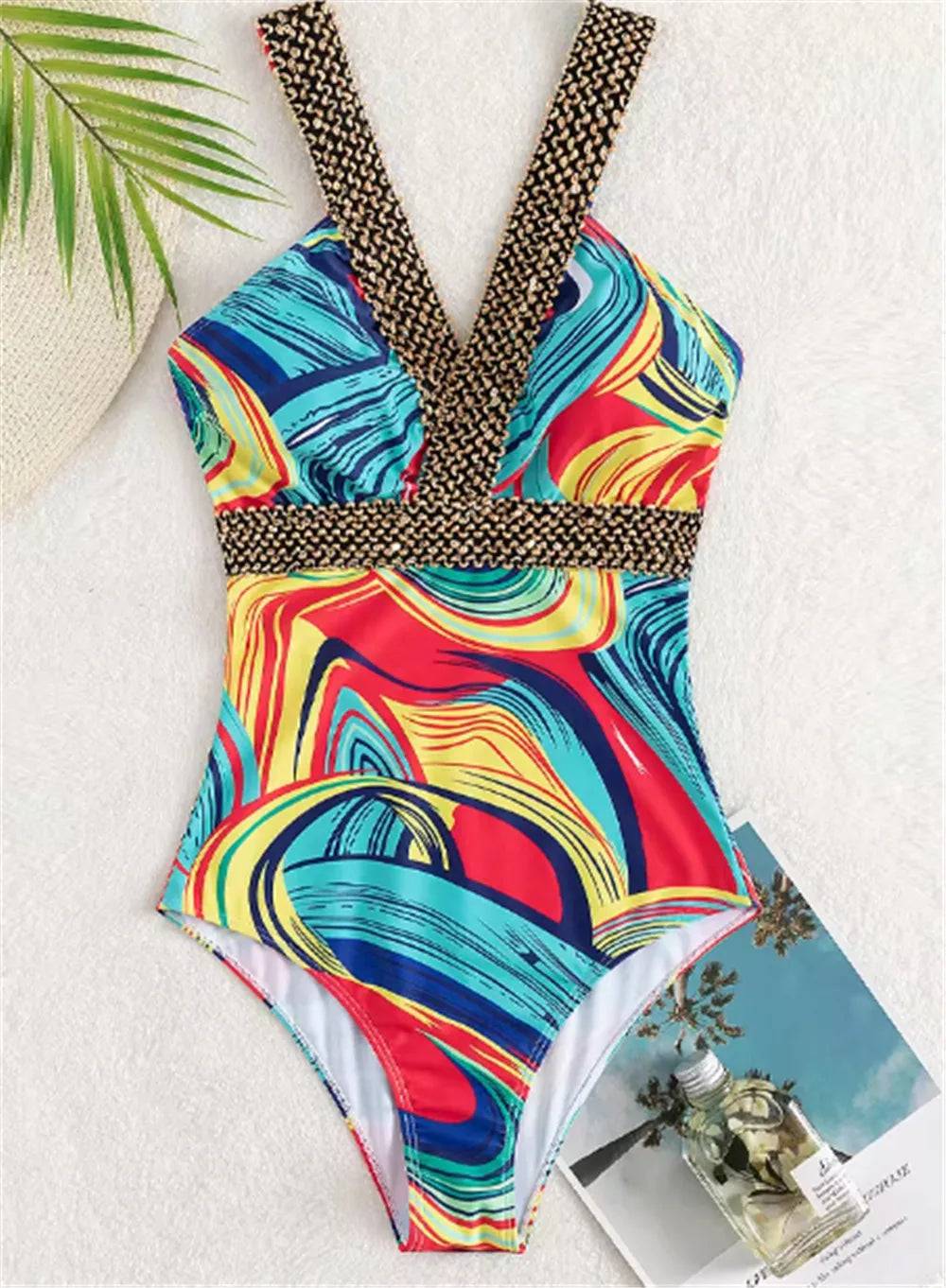 
                  
                    Vigoashely 2024 Sexy Print Strapped Swimwear Women Push UP One Piece Swimsuit Monokini Backless Hollow Summer Bathing Suit
                  
                