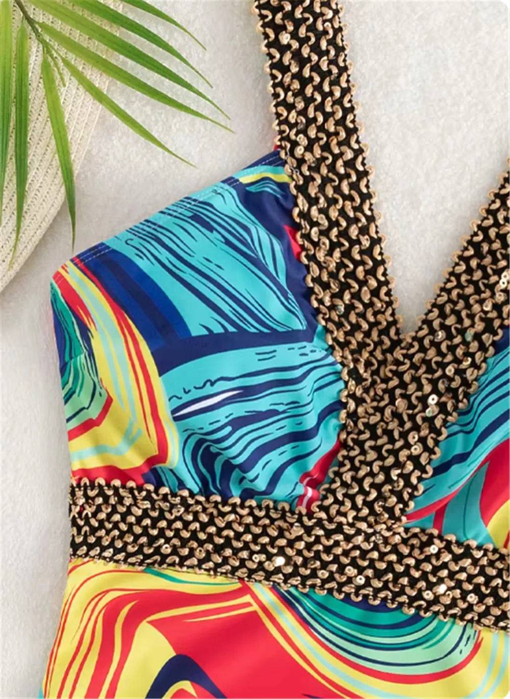 
                  
                    Vigoashely 2024 Sexy Print Strapped Swimwear Women Push UP One Piece Swimsuit Monokini Backless Hollow Summer Bathing Suit
                  
                