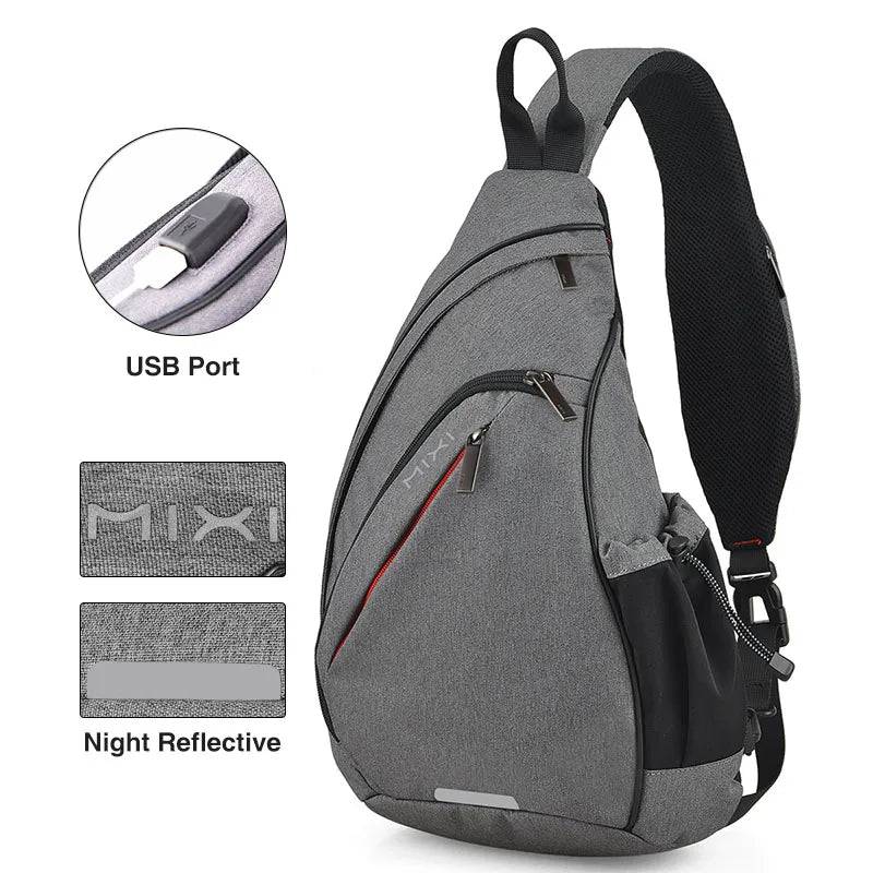 
                  
                    Mixi Men One Shoulder Backpack Women Sling Bag Crossbody USB Boys Cycling Sports Travel Versatile Fashion Bag Student School
                  
                