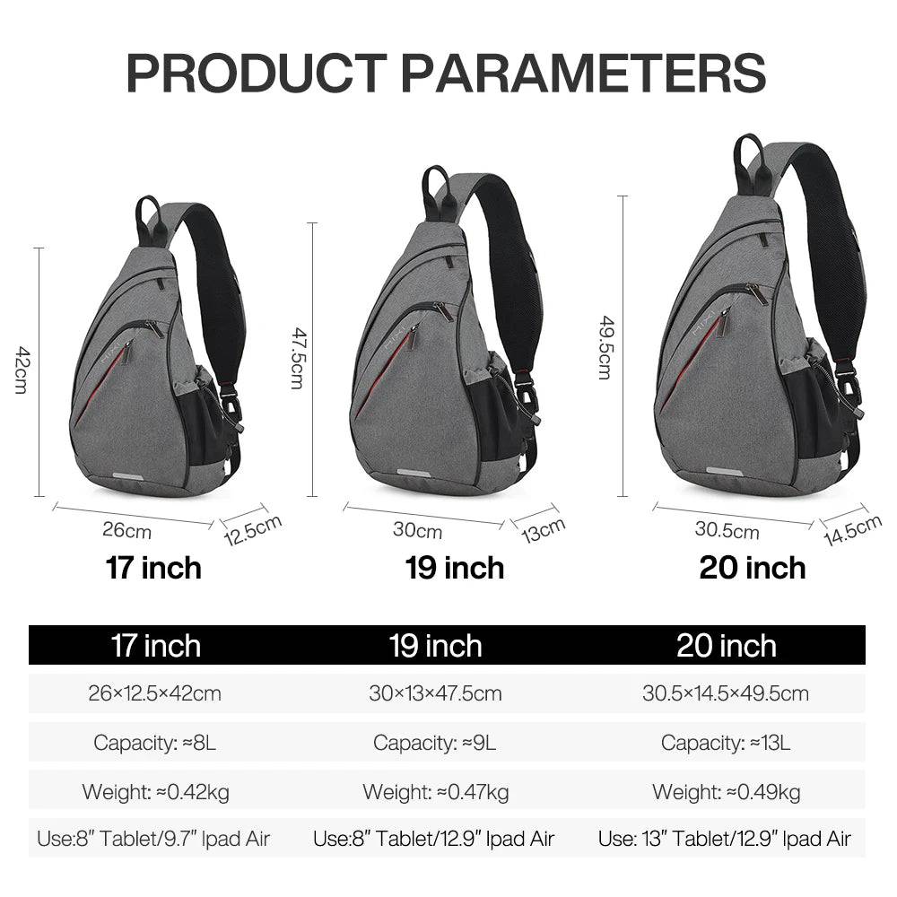 
                  
                    Mixi Men One Shoulder Backpack Women Sling Bag Crossbody USB Boys Cycling Sports Travel Versatile Fashion Bag Student School
                  
                