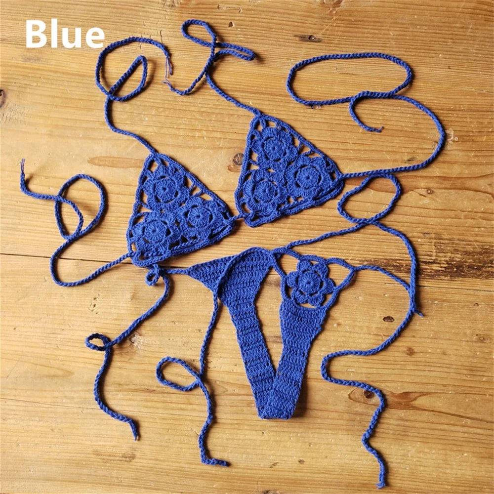 
                  
                    Crochet Bikini Set G-String Lace Up Thong Beach Swimwear Sexy Swimsuit Bra Set
                  
                