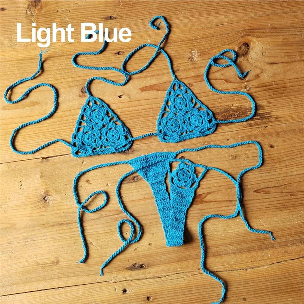 
                  
                    Crochet Bikini Set G-String Lace Up Thong Beach Swimwear Sexy Swimsuit Bra Set
                  
                