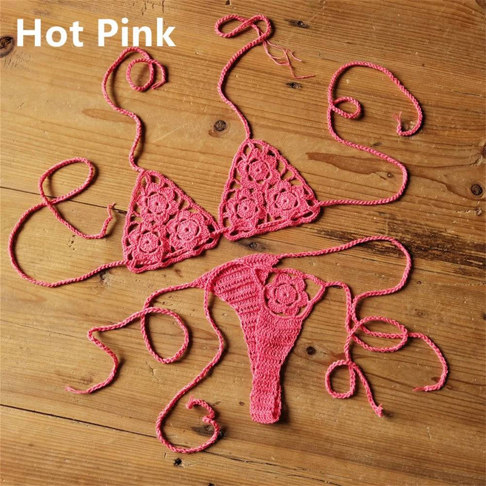 
                  
                    Crochet Bikini Set G-String Lace Up Thong Beach Swimwear Sexy Swimsuit Bra Set
                  
                