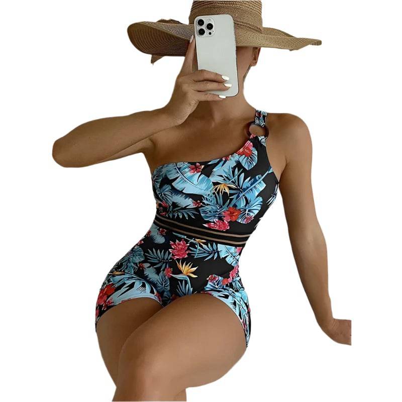 Bauhinia Women Printed One Piece Swimwear New High Waist Swimsuit Summer Beach Bathing Suit S~XL