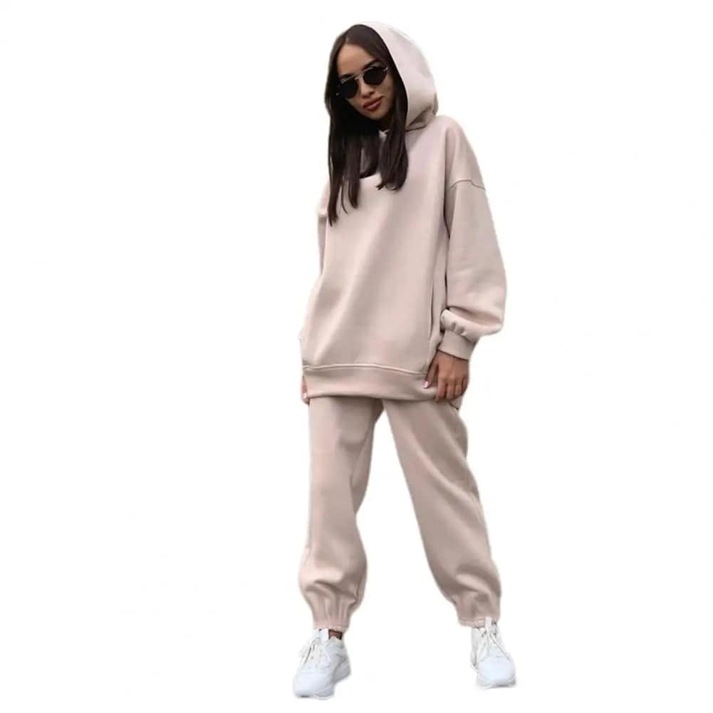 
                  
                    Women Tracksuit Autumn Winter Warm Hoodies Top Suits Casual Hooded Sweatshirts And Jogging Pants Outfits Sweatpants 2 Piece Sets
                  
                