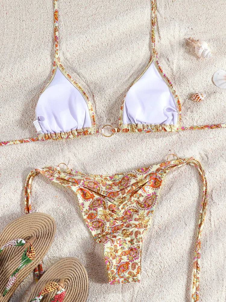 
                  
                    COOBBU Sexy Bikini Set Triangle Swimwear Women Summer Swimsuits Print Beachwear Two Piece Suit Bikini Brazilian Swimsuit
                  
                