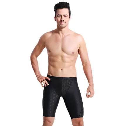 Men Shark Skin Water Repellent Professional Competitive Swimming Trunks Brand Soild Jammer Swimsuit Pant Racing Briefs L-5XL