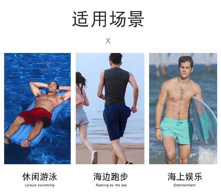 
                  
                    Men Clothing 2023 Beach Pants Men's Beach Vacation White Striped Shorts Hot Spring Swimming Trunks with Lining
                  
                